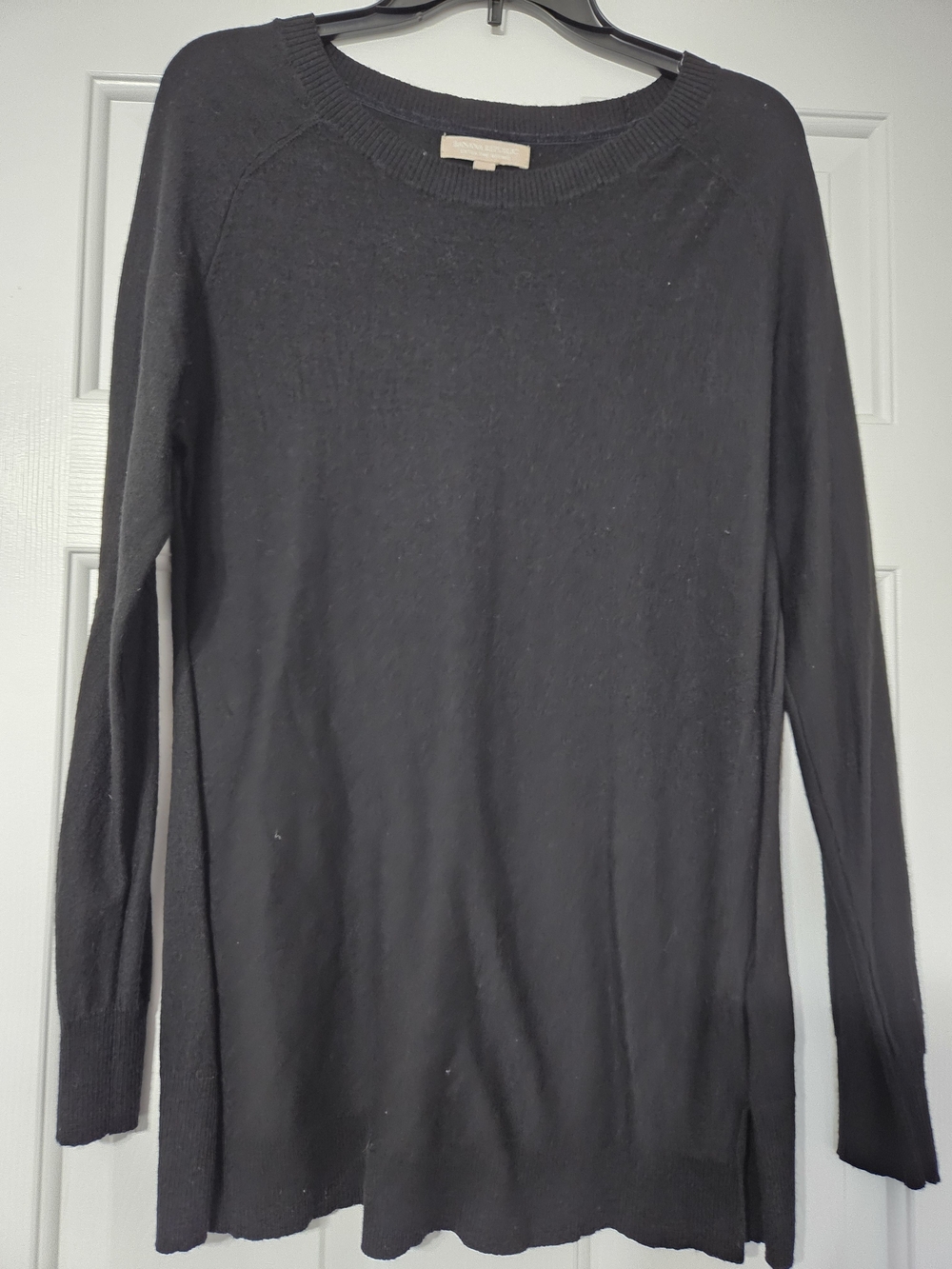 Banana Republic Black Crewneck Long-Sleeve Sweater